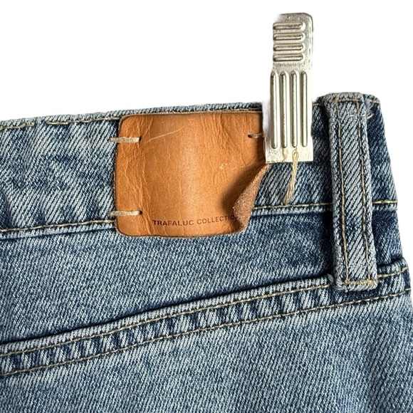 Zara Authentic Denim TRF Straight Cropped Jeans Medium Wash Side Stripe Size 4 - Picture 12 of 16